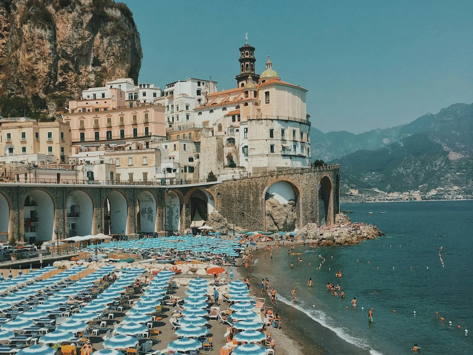 a photo of a beach club along the Amalfi Coast