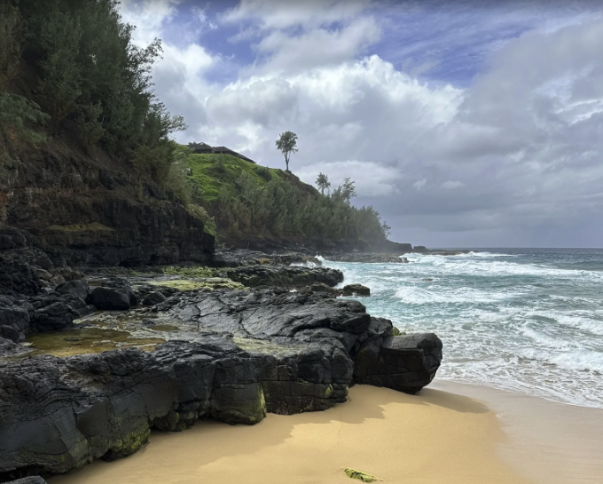 a landscape photo of Secret Beach on Kauai