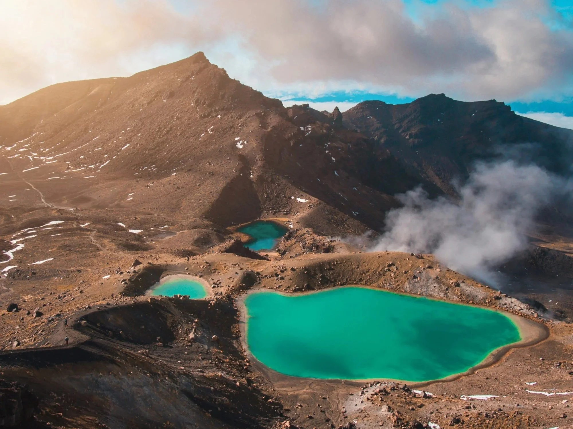 volcanic landscape on the north island of New Zealand