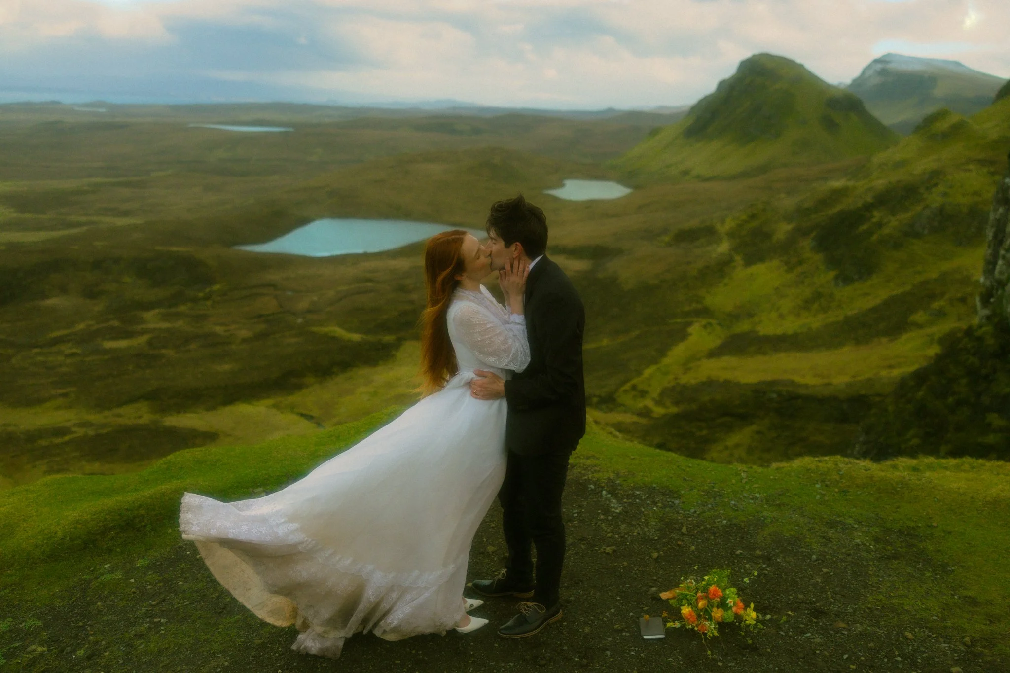 a couple getting married at Quiraing in Scotland