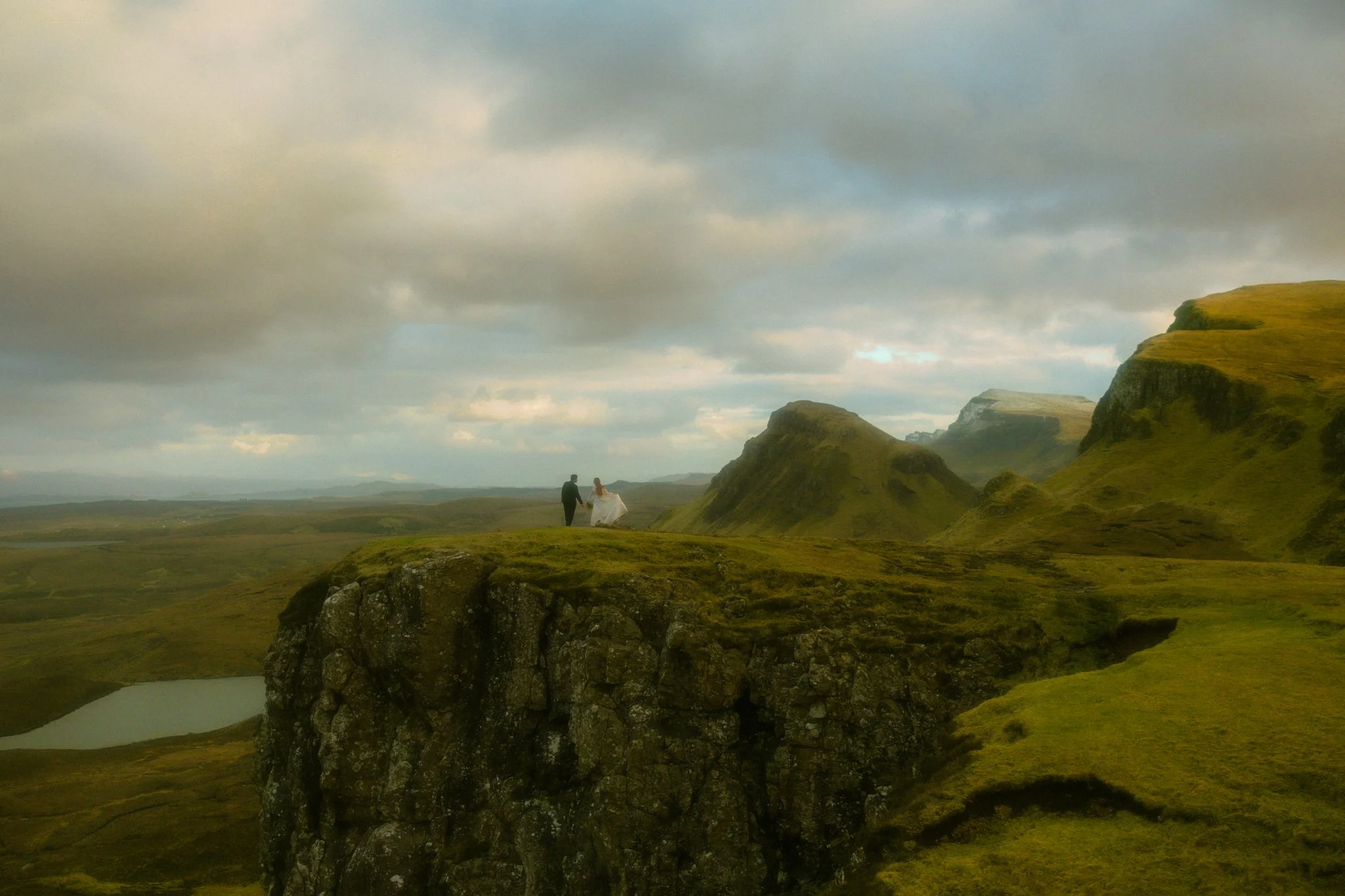 a couple getting married at Old Man of Storr and Quiraing on Isle of Skye in Scotland