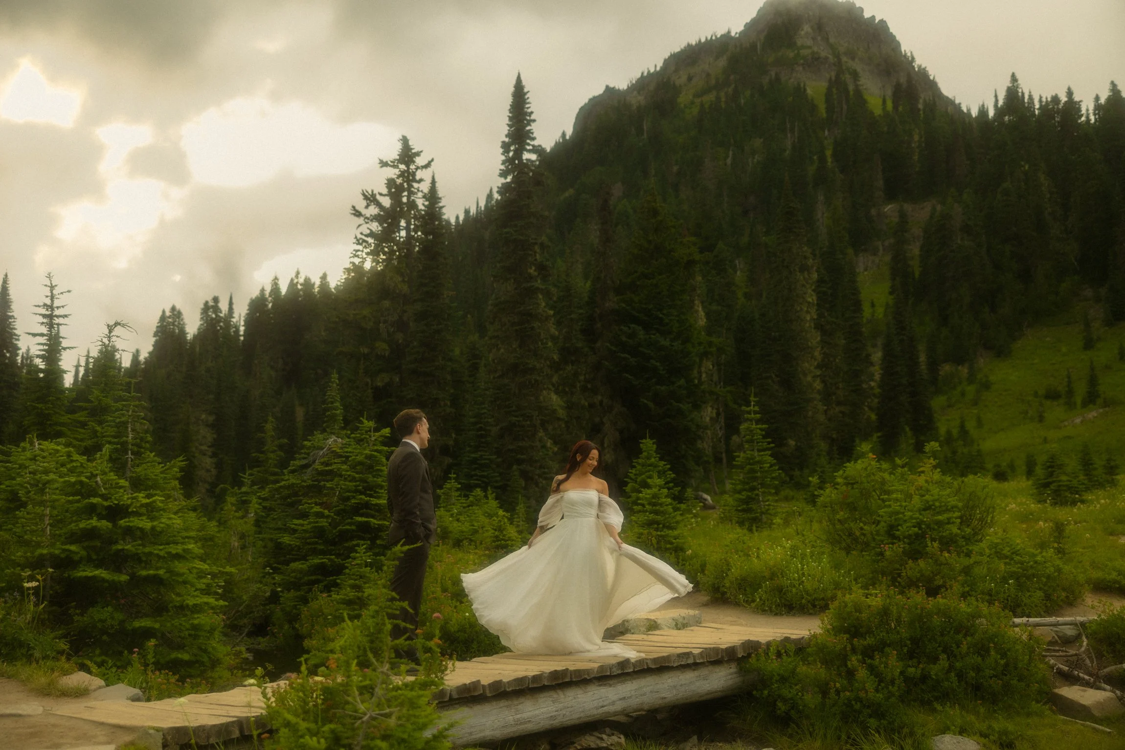 a couple eloping in Mt Rainier National Park
