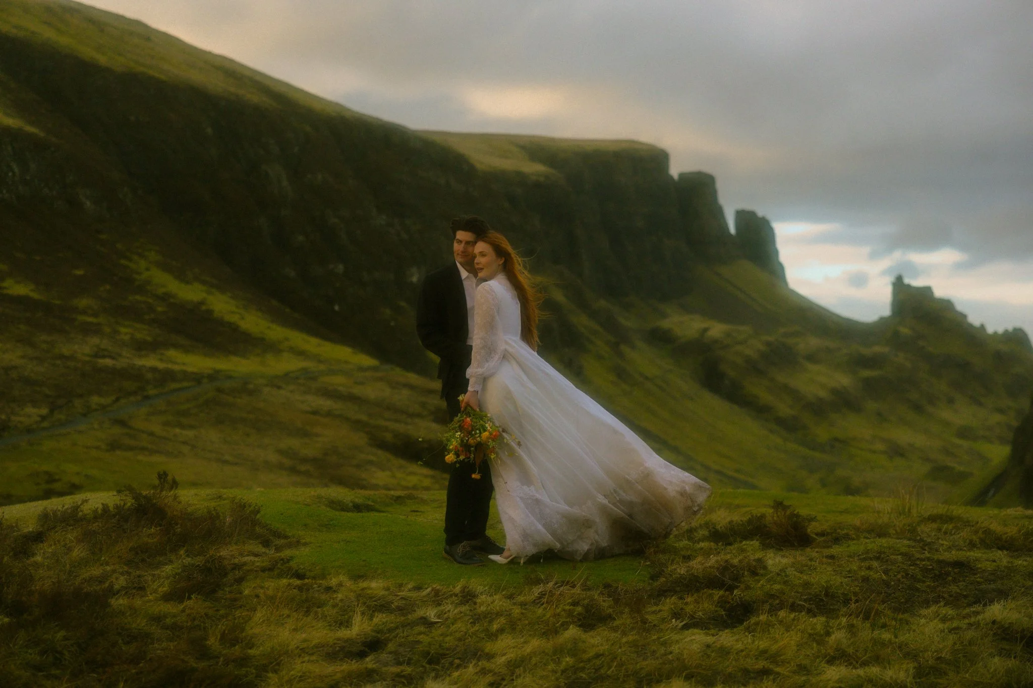 a couple getting married at Quiraing in Scotland