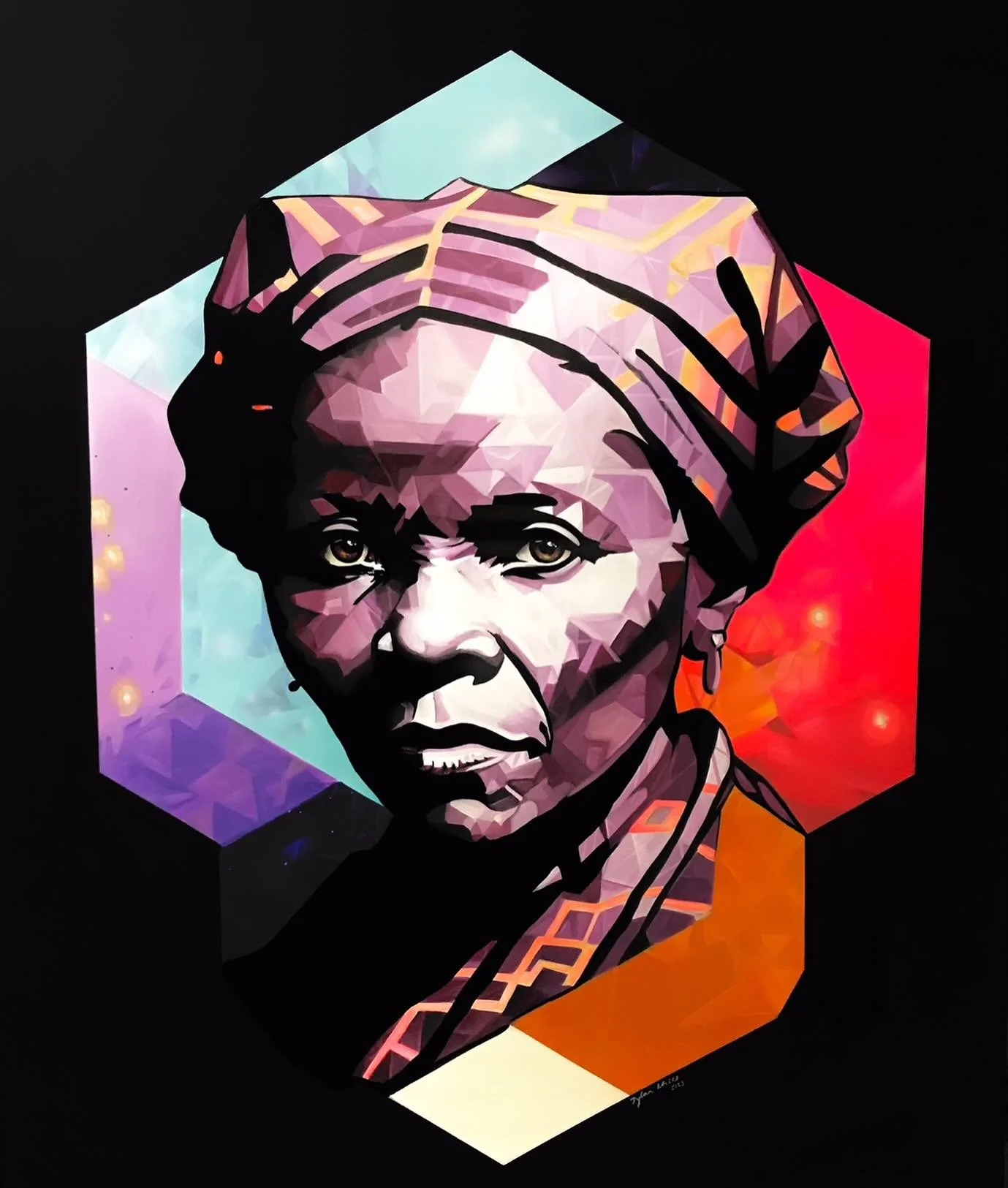 After reading Harriet Tubman&rsquo;s story, I felt compelled to paint her. A true hero. A fearless warrior.
 #HarrietTubman #Art #Hero #muralist #artinstallation #artmurals #streetartist