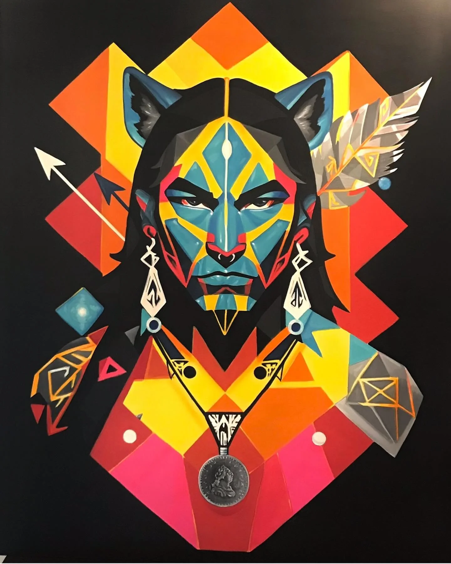 This one i did awhile back. It&rsquo;s hanging in #ArtAlley  Amherstburg. You really have to look to find, its behind  #ThePanetteria Bakery.
Portrait of Tecumseh  #art #streetart #AmherstBurg #Amherstburgartscene