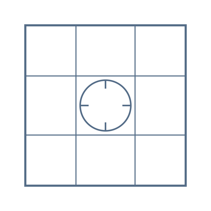 A tic-tac-toe grid with a clock in the center and the word 'TIC TAC TOE' at the top.