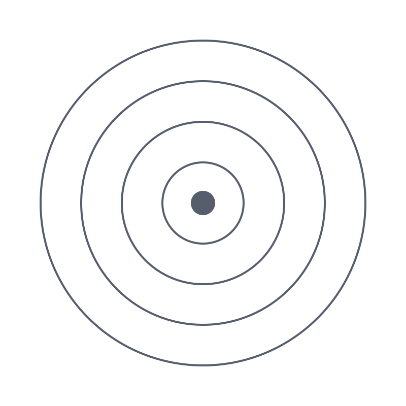 Target with concentric circles on a black background.