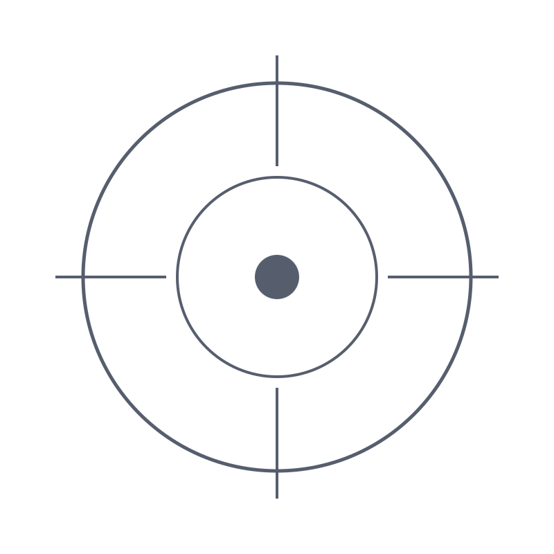 Silhouette of a human in a crouched position within a crosshair target.