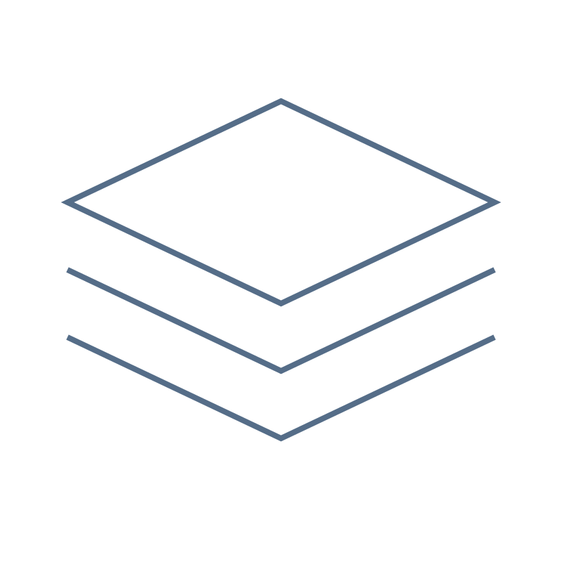 An isometric illustration of a layered foundation with four layers, including a large rectangular slab at the top with embedded rebar, representing construction or building structure.