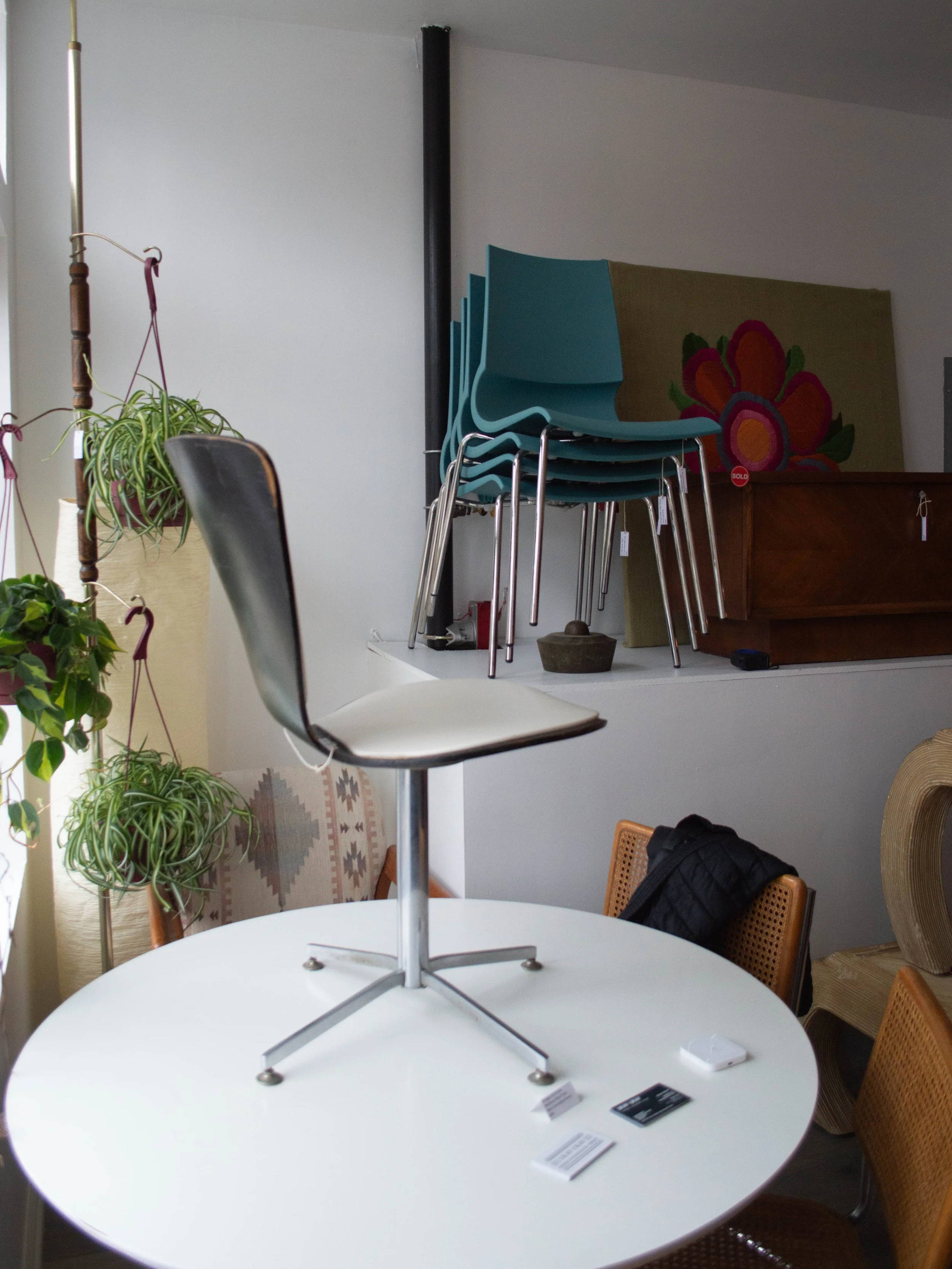 Two small retro lamps on tabletops