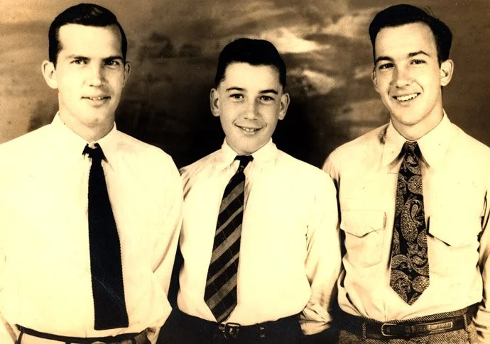 Tommy, Albert, and Byron Taber, 1945