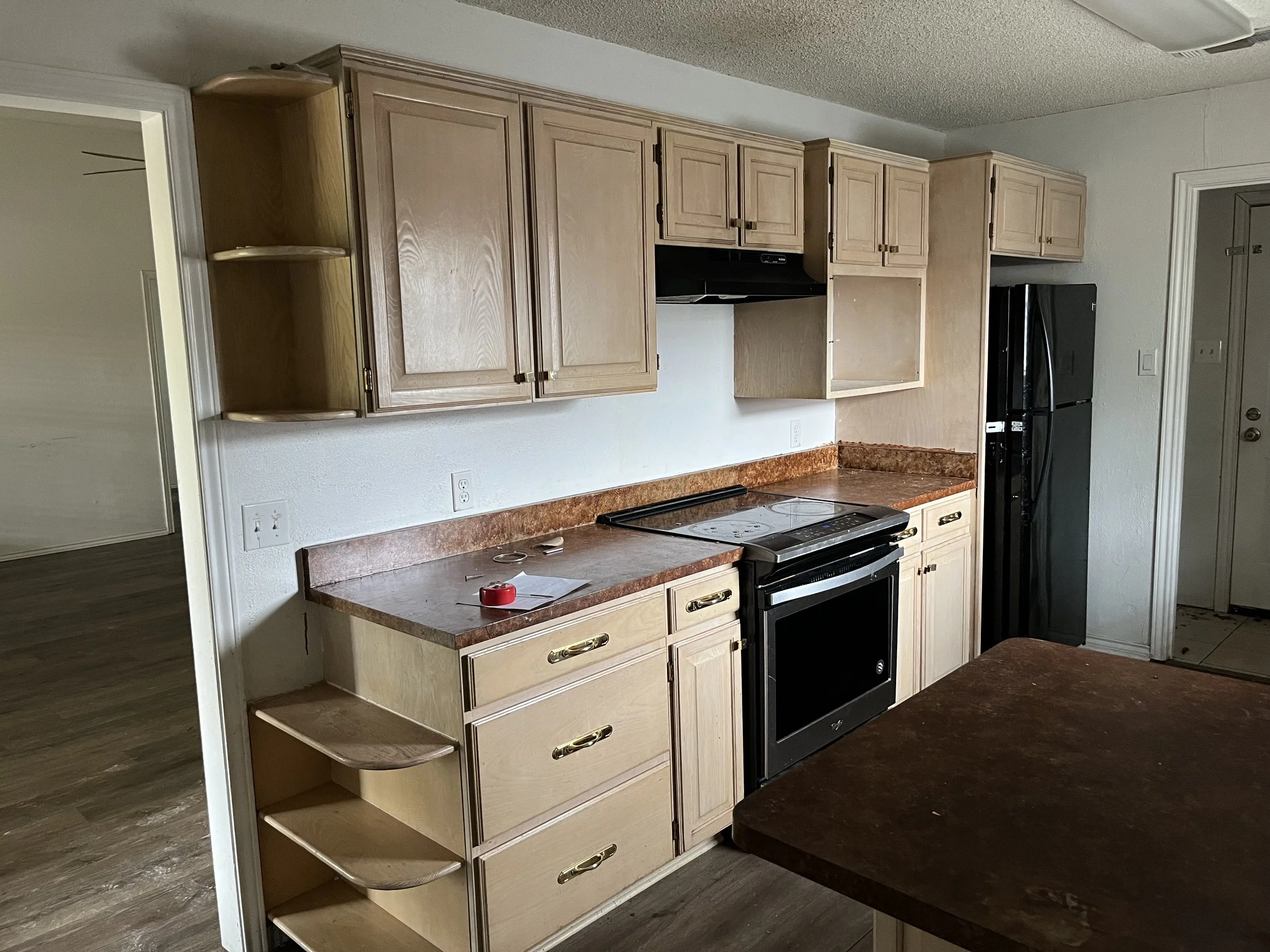 First half of galley kitchen before remodel