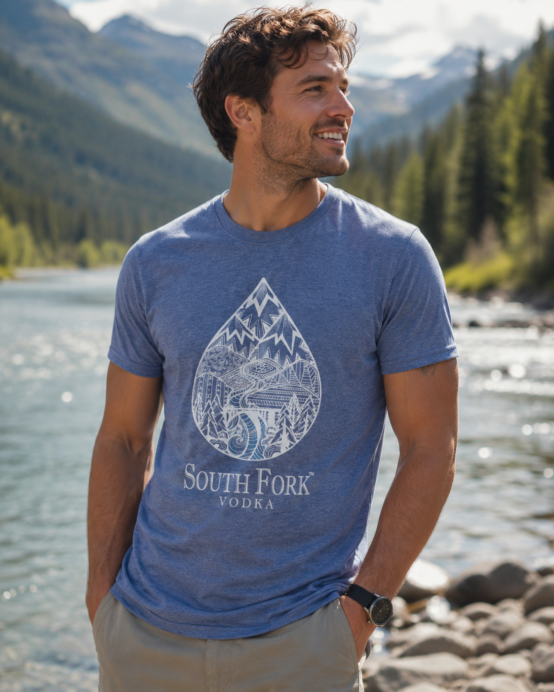 South Fork Heather Blue Soft Tee
