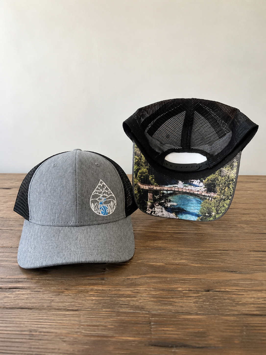 South Fork Trucker' with River Image Visor- Heather Grey/Black