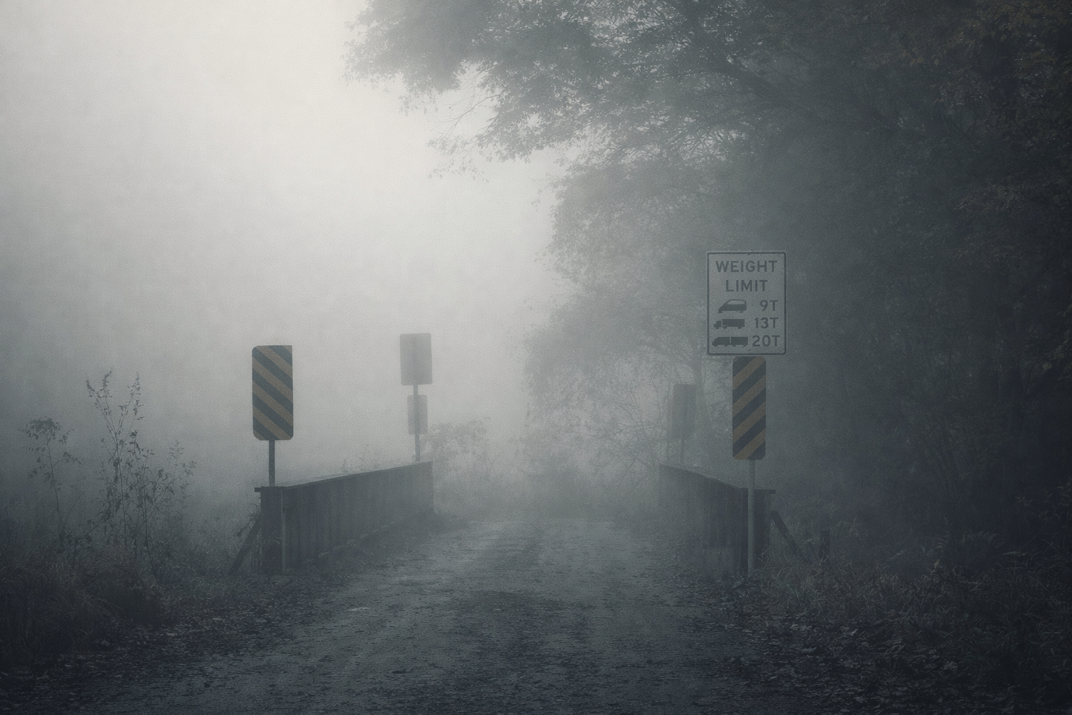 "The Edge of Knowing"
Signs emerge through fog, offering direction without clarity. Meaning lingers, but certainty never arrives.