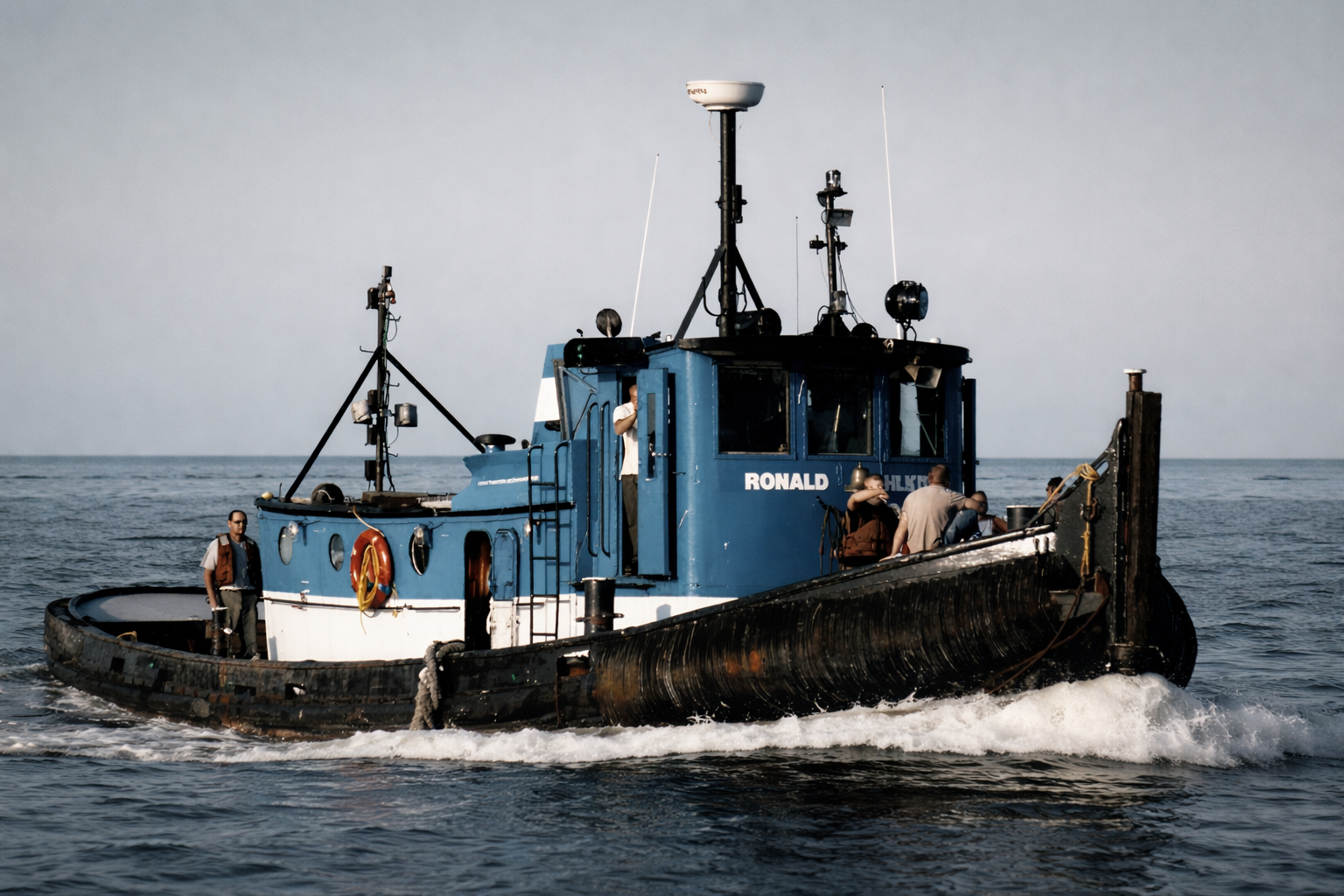 "Working Water"
The vessel cuts across the surface with steady purpose. Movement here is not optional—it’s function.