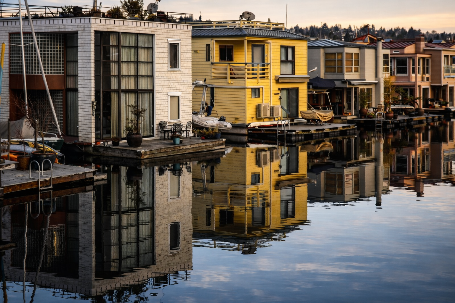 "Mirrored Living"
Homes rest at the water’s edge, reflected as clearly as they stand. What we build doesn’t just occupy space—it doubles itself within it.