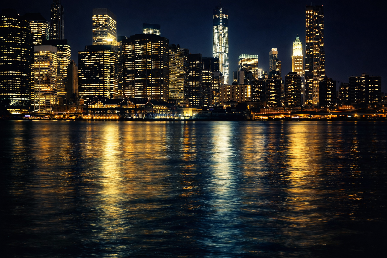 "Carried Across"
The city stretches into the water, its light moving beyond where it stands. What we build doesn’t stop at the skyline—it travels outward.