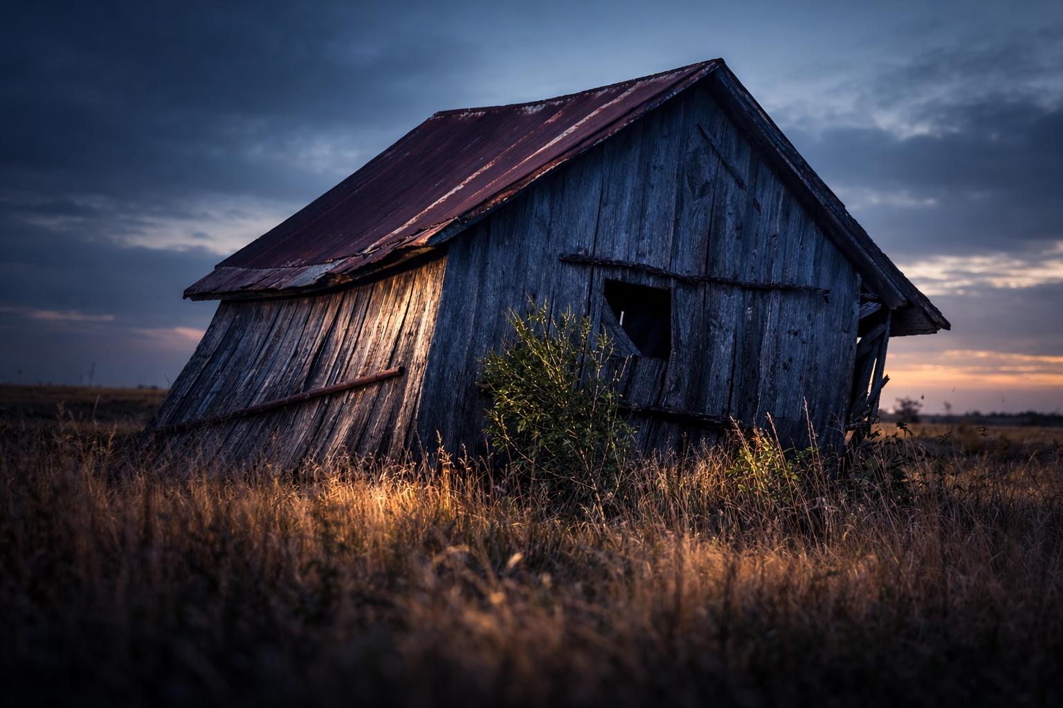 "Twisted by Time"
The barn stands not as it was built, but as it is remembered—bent and reshaped by weather and time. Like all memories, what remains is not the original, but what endured.