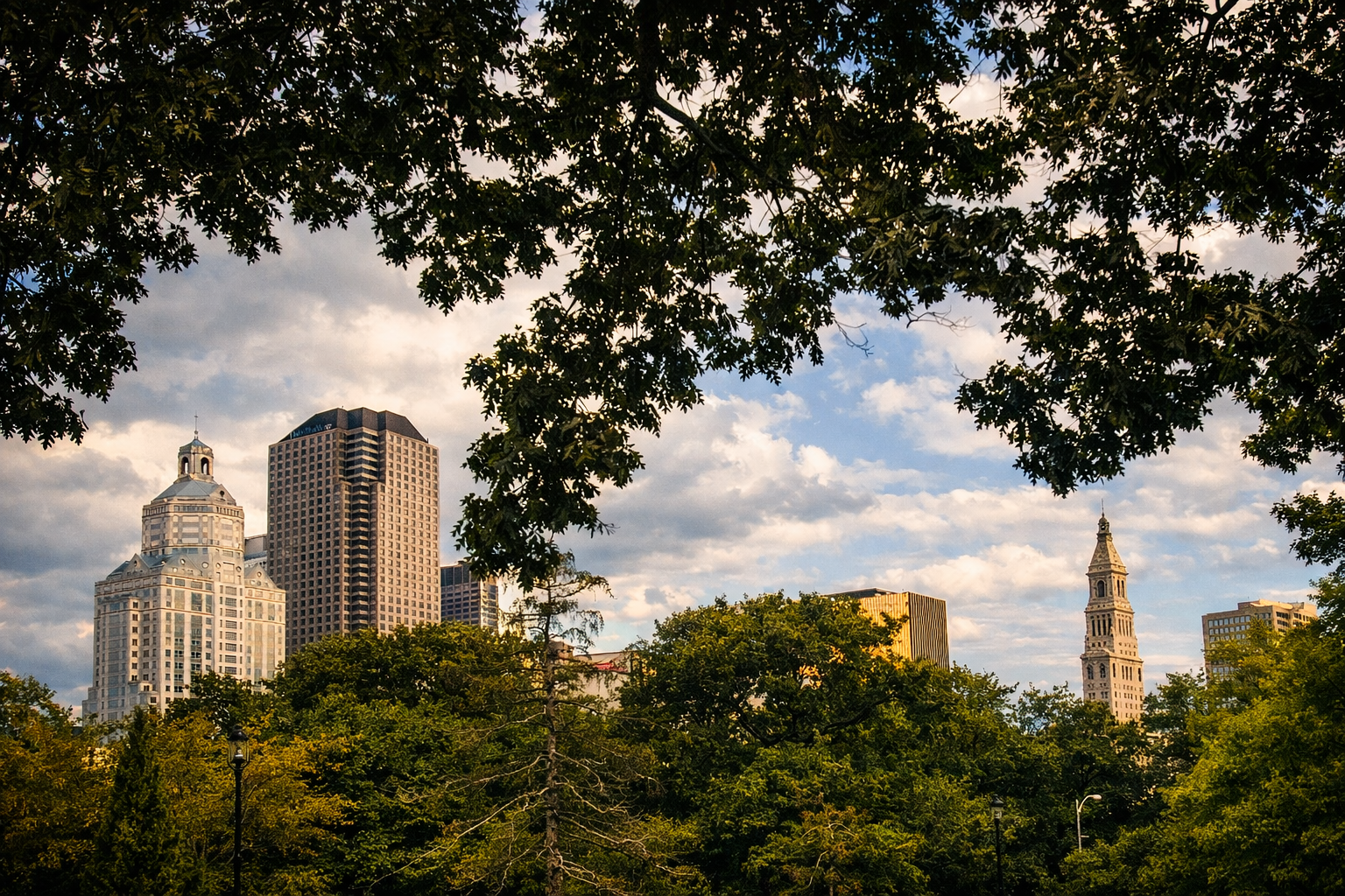 "Framed City"
The skyline sits within the reach of trees, held between what grows and what we build. The city is part of something larger than itself.