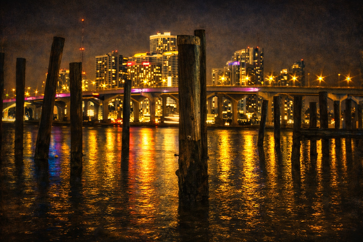 "Marked in Water"
The posts remain where something once stood, now surrounded by what continues to move. What we build leaves traces long after its purpose changes.