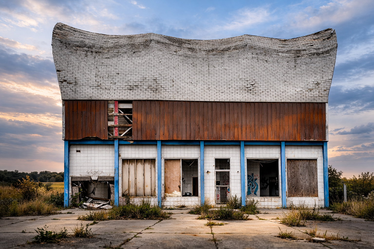 "Left Open"
The building stands exposed, its purpose long gone but not erased. What remains is not use—but the memory of it.