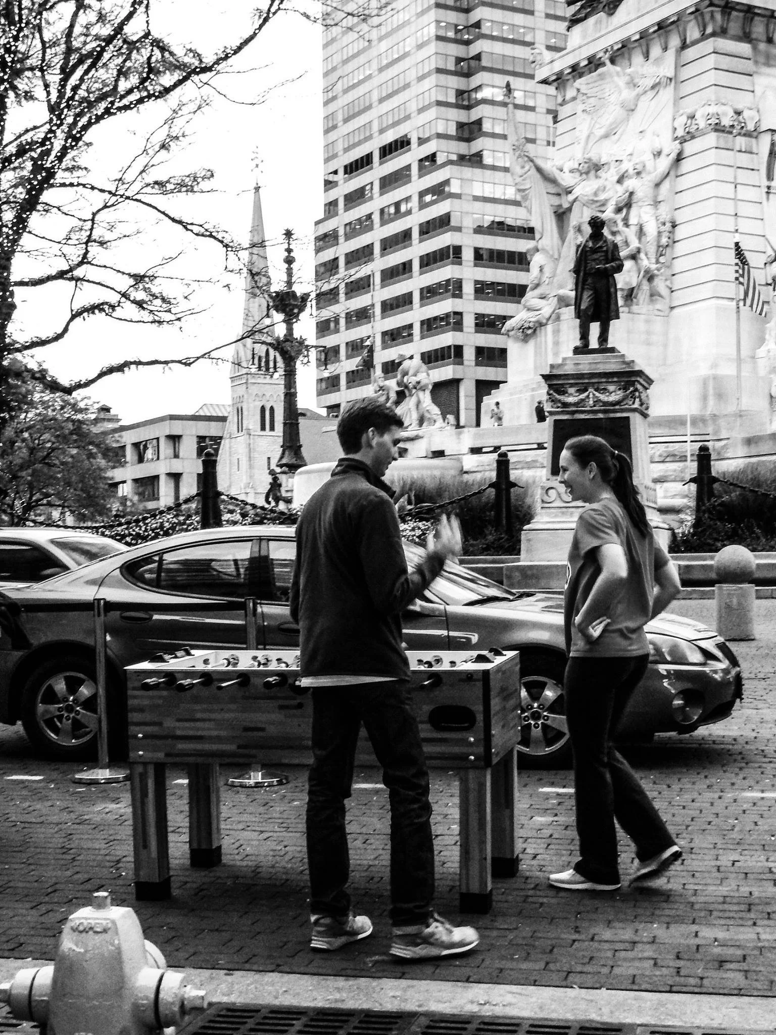 "Between Words"
They stand in quiet exchange, something understood without needing to be spoken. The moment sits just beneath the surface.
