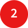 Red circular button with white number 2 inside