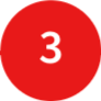 Red circular badge with the number 3 in white.