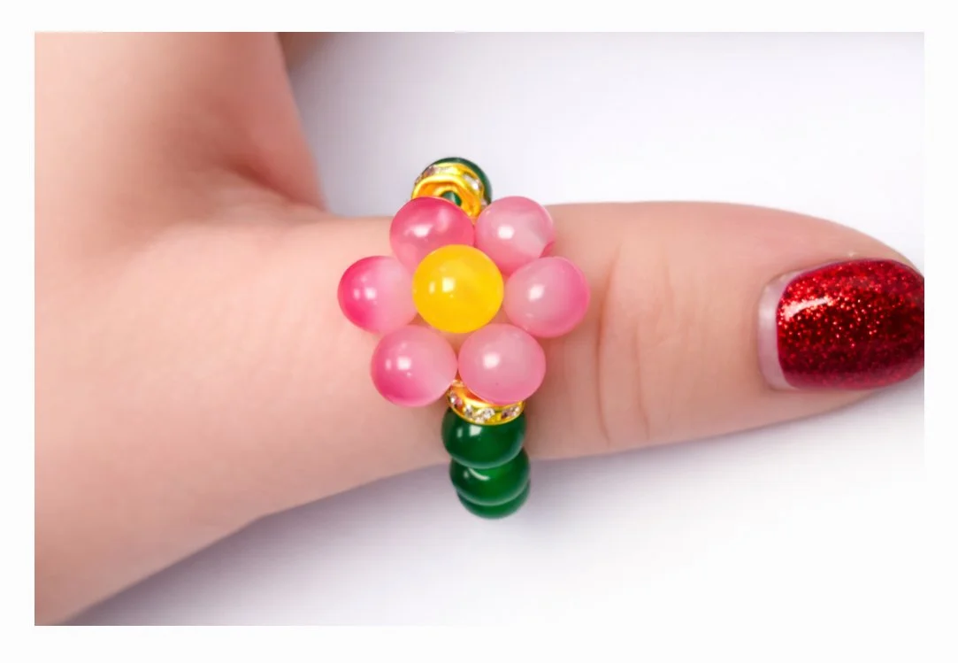 Handmade Beaded Flower Ring