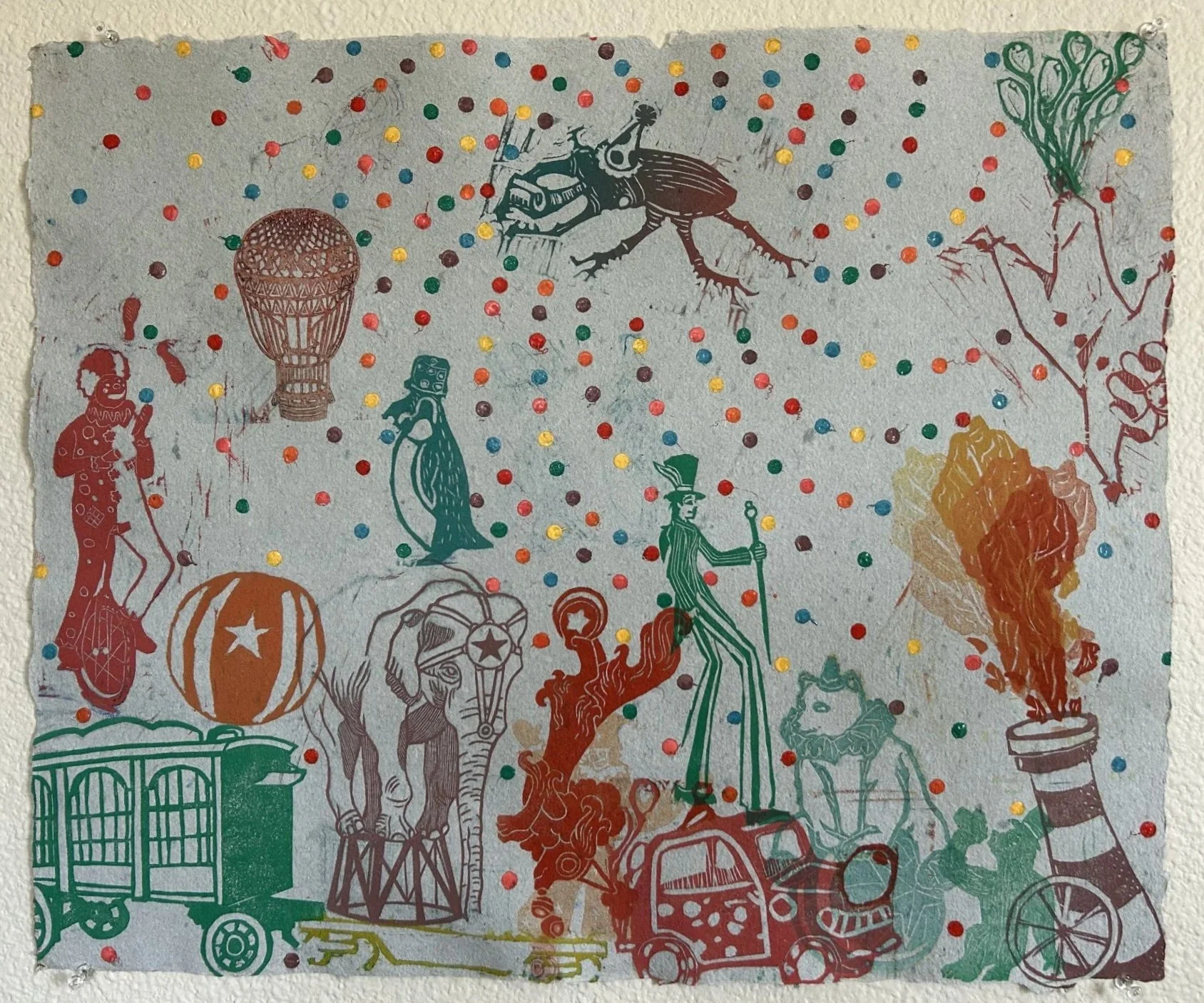 "Untitled", Japanese Paper and Printmaking ink, 20in x 17in, 2024
