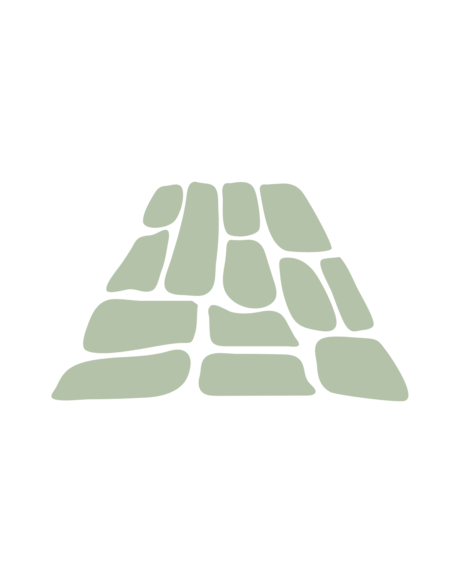 Illustration of a pile of irregularly shaped stones or bricks on a black background.