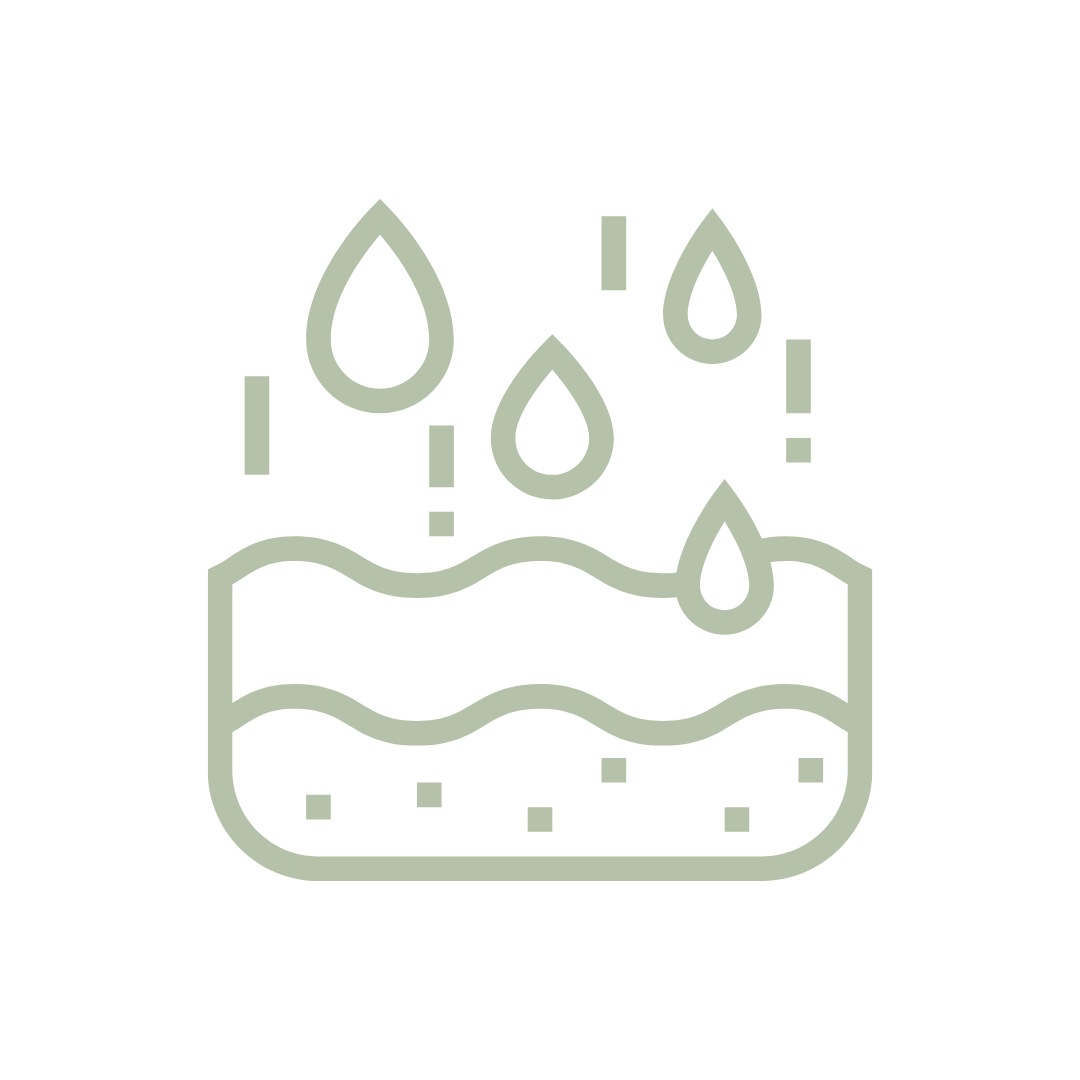 Water droplets falling into a bowl, representing water or liquid.