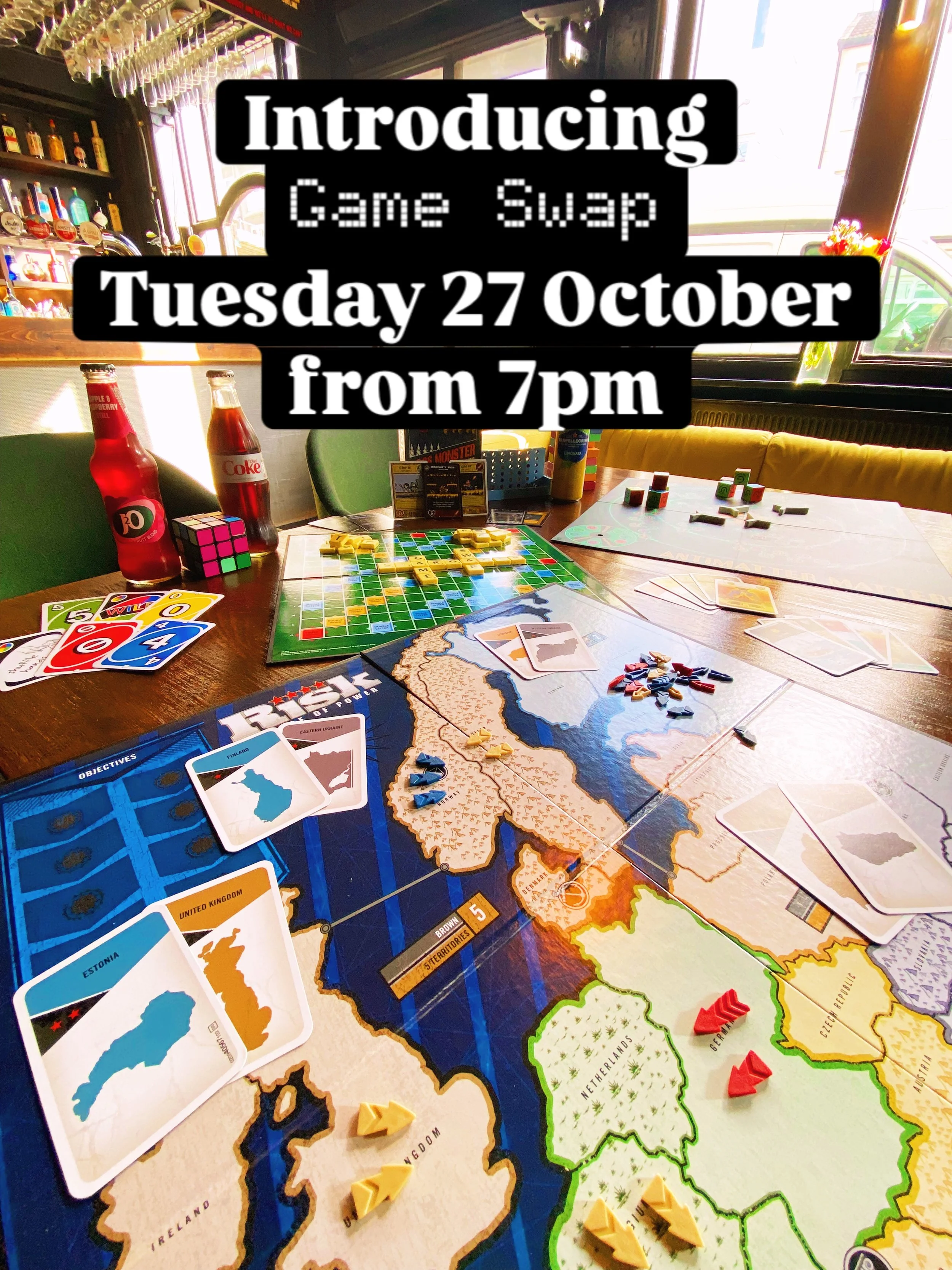 🎲 Introducing Game Swap at Stargazer! 🃏

Fancy a night of board games, card games and a few drinks? We&rsquo;re starting a new monthly get-together for anyone who loves a good game.

Play something from our collection, bring along some friends and 