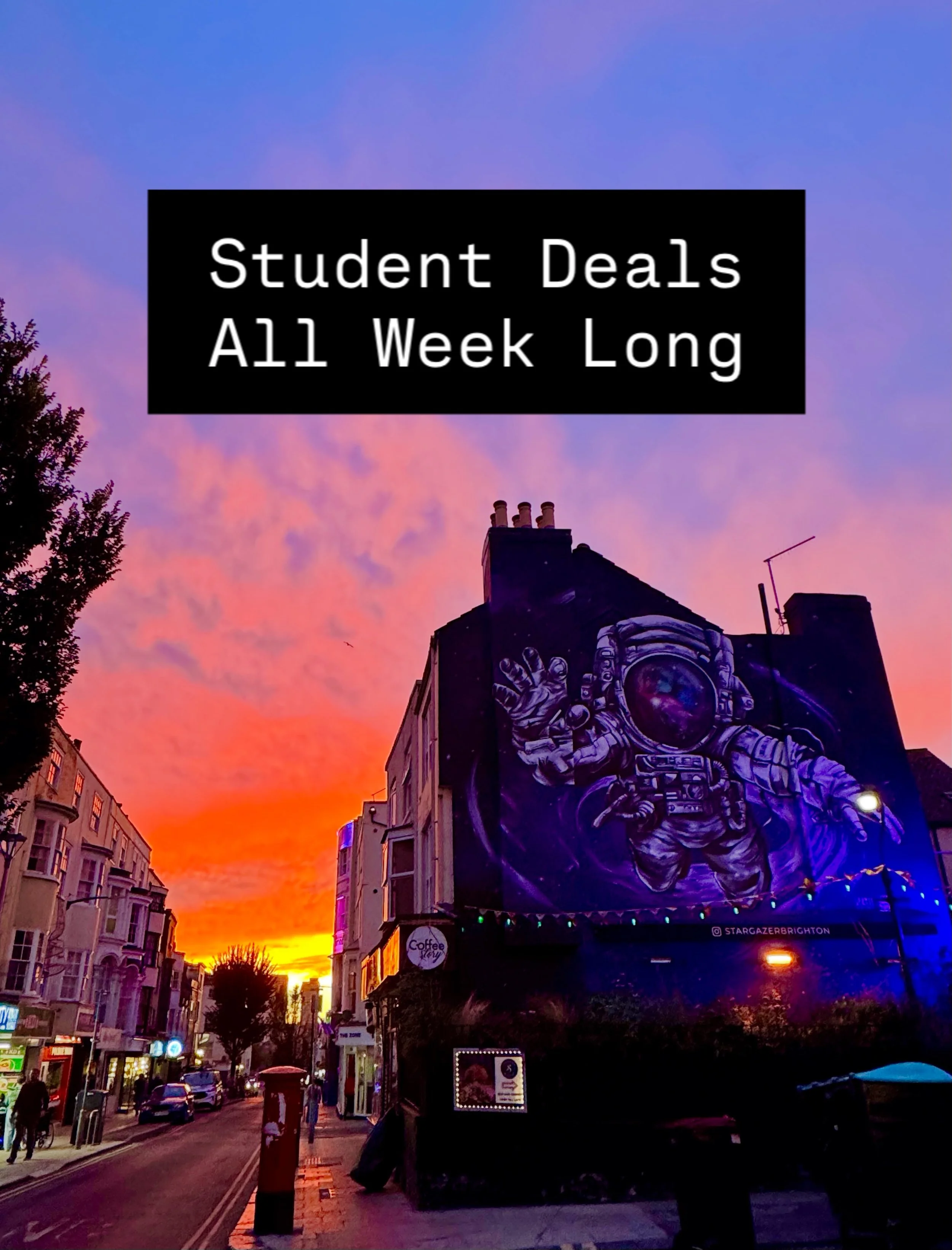 #studentdiscount at Stargazer 🤩

We know student life can be expensive, so how does this sound&hellip;

🍺 &pound;5 pints of Amstel, Cruzcampo, Guinness or Aspall Cyder
🧊 &pound;5 single house spirit and mixer
🍷 &pound;21 for bottles of house whit