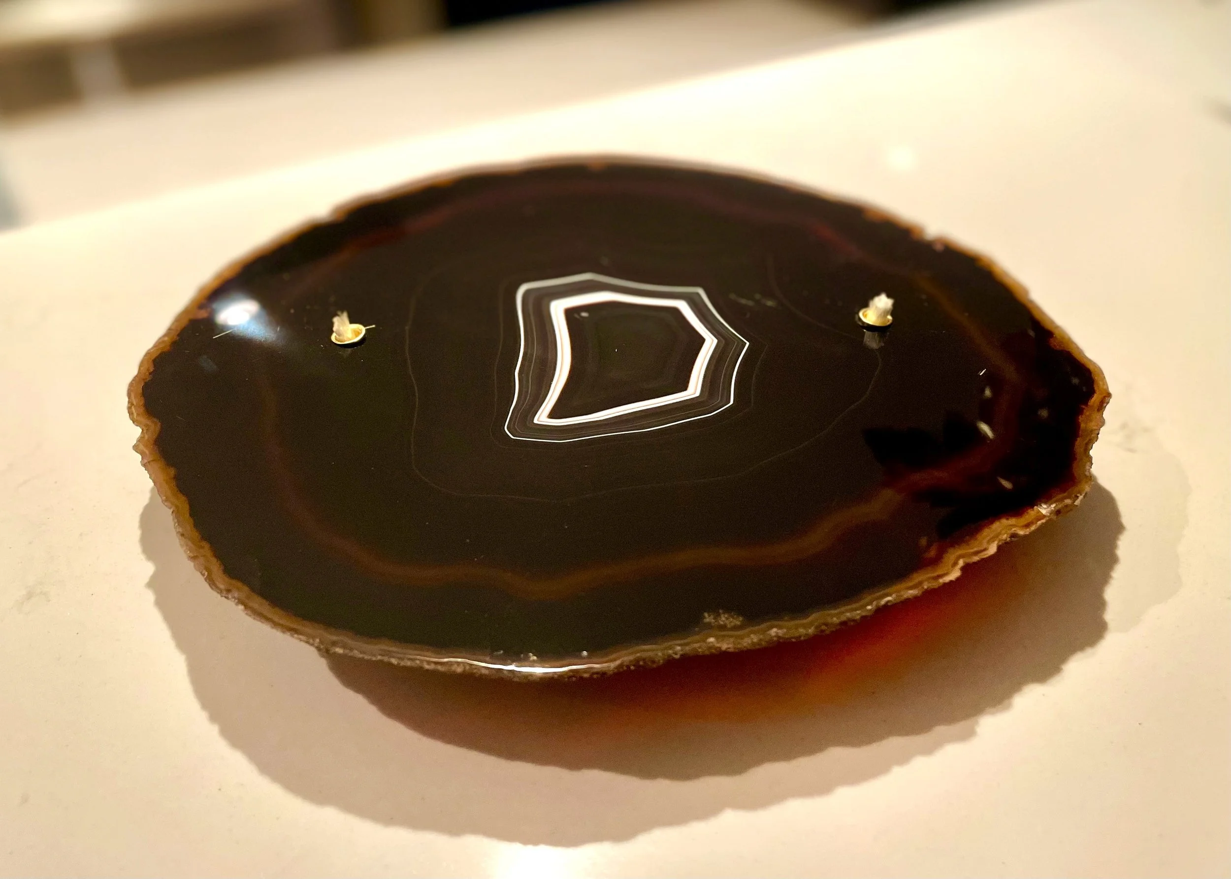 Large, Double-Wick Agate Oil Lamp