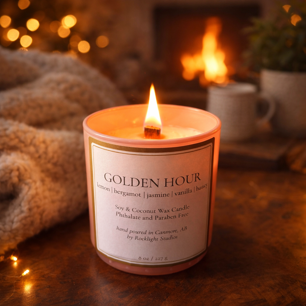 8oz Soy & Coconut Wax, Crackling Wood Wick Candle