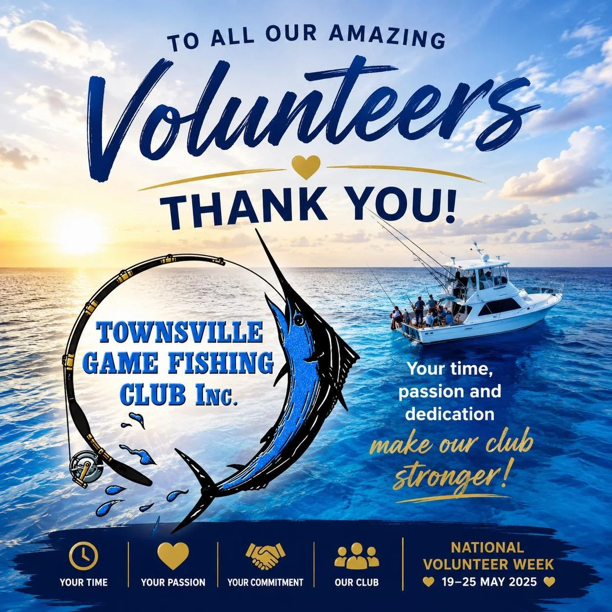 This National Volunteer Week, we would like to extend a huge THANK YOU to the many incredible volunteers who help make the Townsville Game Fishing Club what it is today 💙

From early mornings and late nights, to weigh-ins, raffles, events, Sharkies,