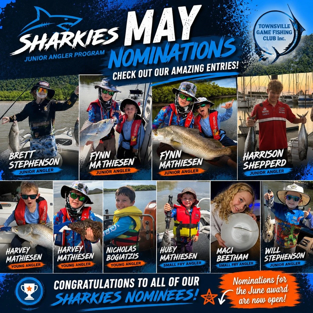 🔥 HOW GOOD ARE OUR SHARKIES! 🔥
A massive congratulations to all of our May Sharkies nominees! 👏🎣
From first fish to big barra, cast netting, crabbing adventures and simply spending time on the water with family, these nominations are exactly what