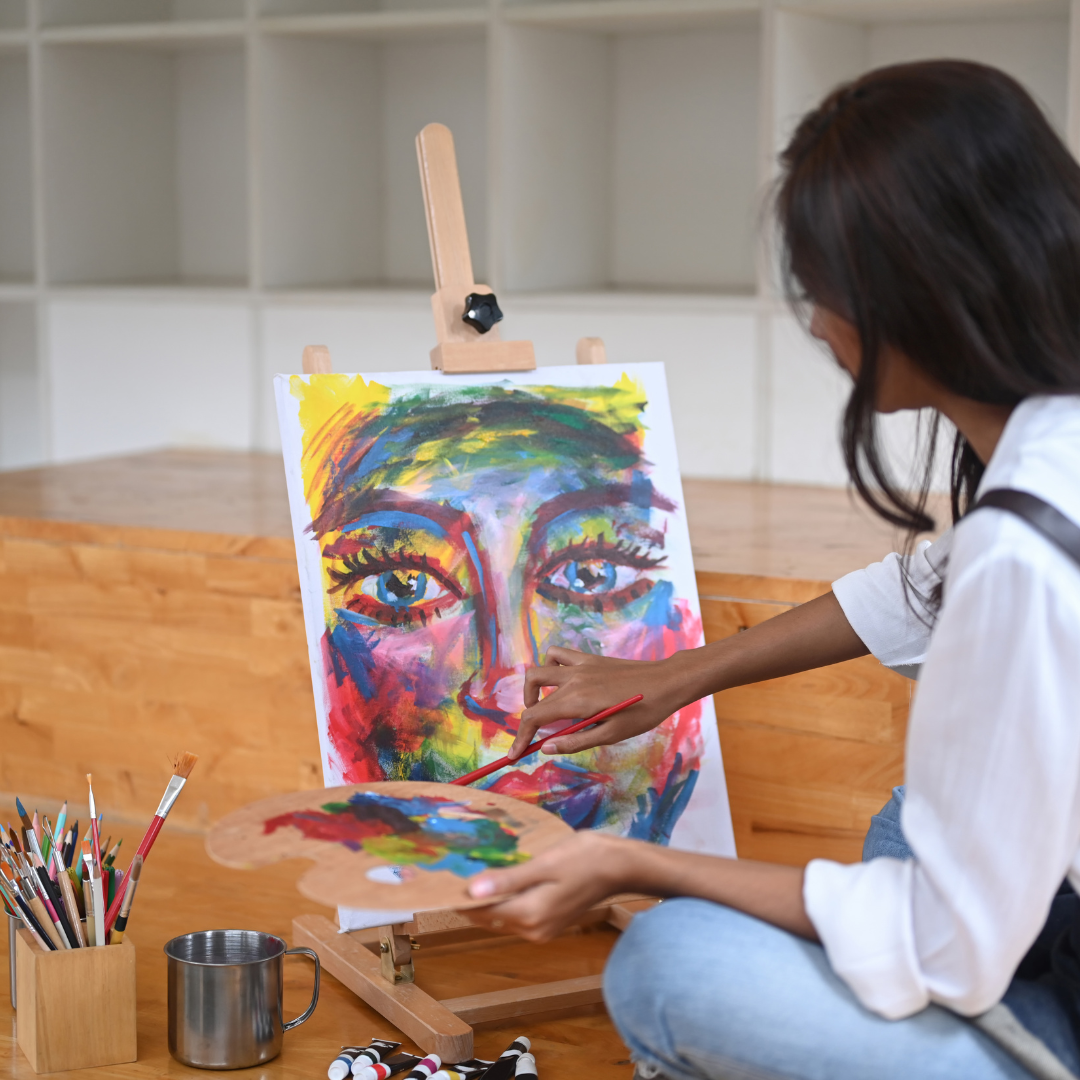 artist working on a painting