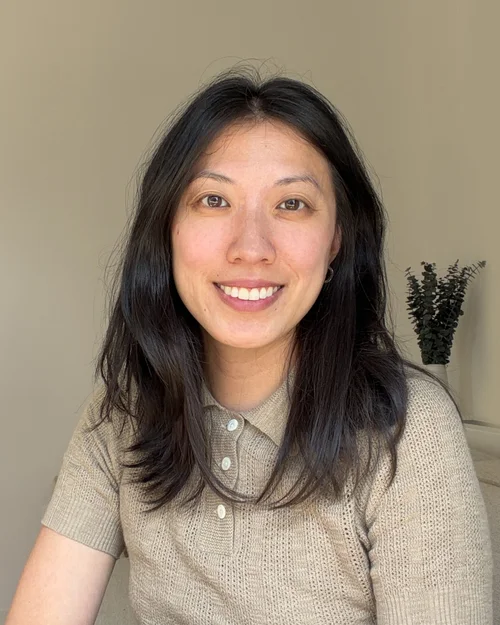 Frances Jin, LMHC, in her Brooklyn office