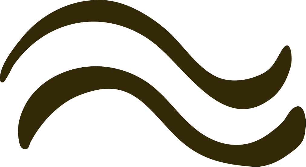 Two brown wavy lines on a transparent background.