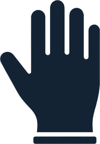 Silhouette of an open human hand with fingers extended.