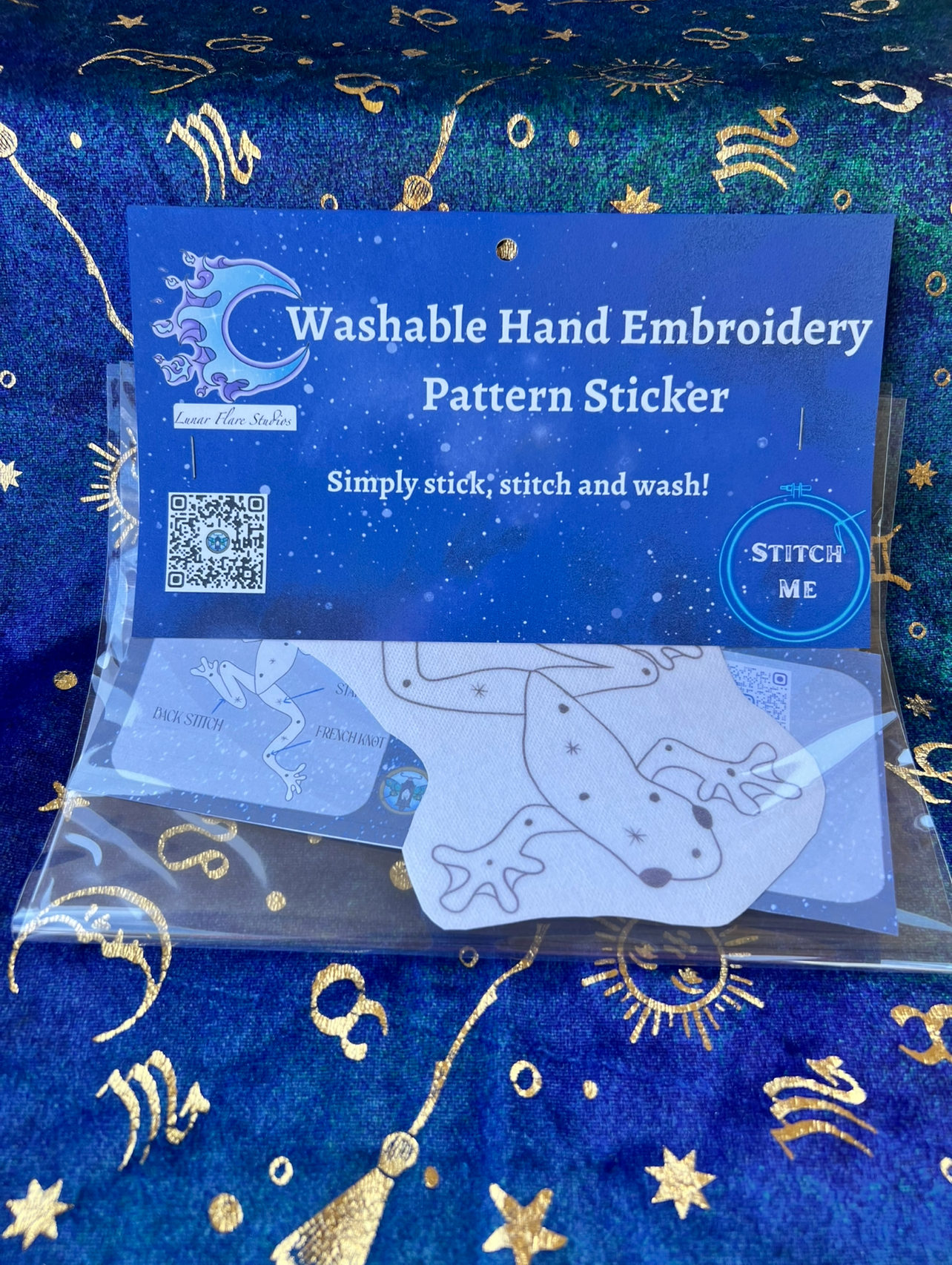 Washable Pattern Sticker: Cosmic Critters Frog