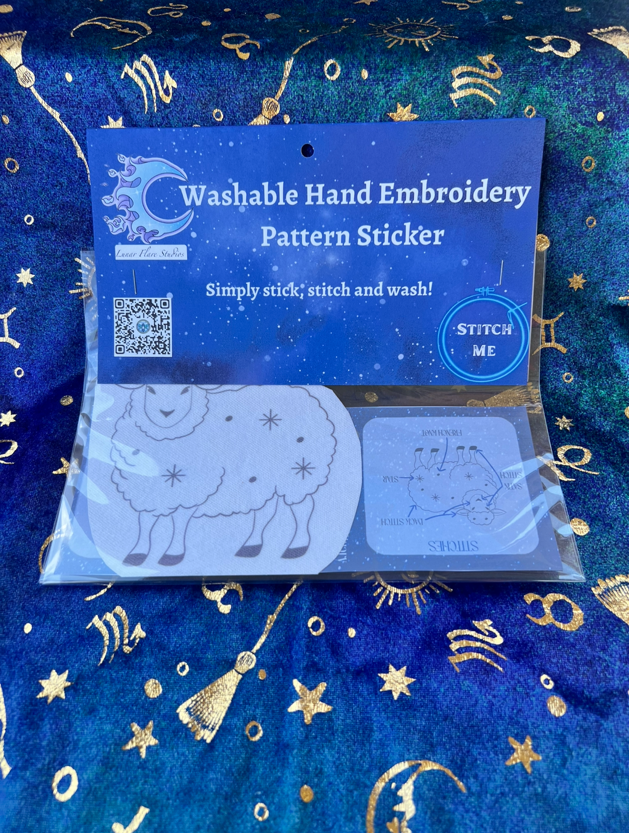 Washable Pattern Sticker: Cosmic Critters Sheep