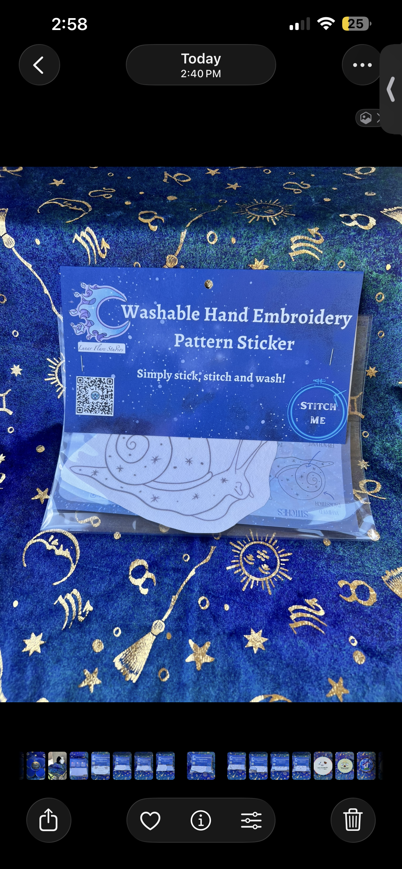 Washable Pattern Sticker: Cosmic Critters Snail