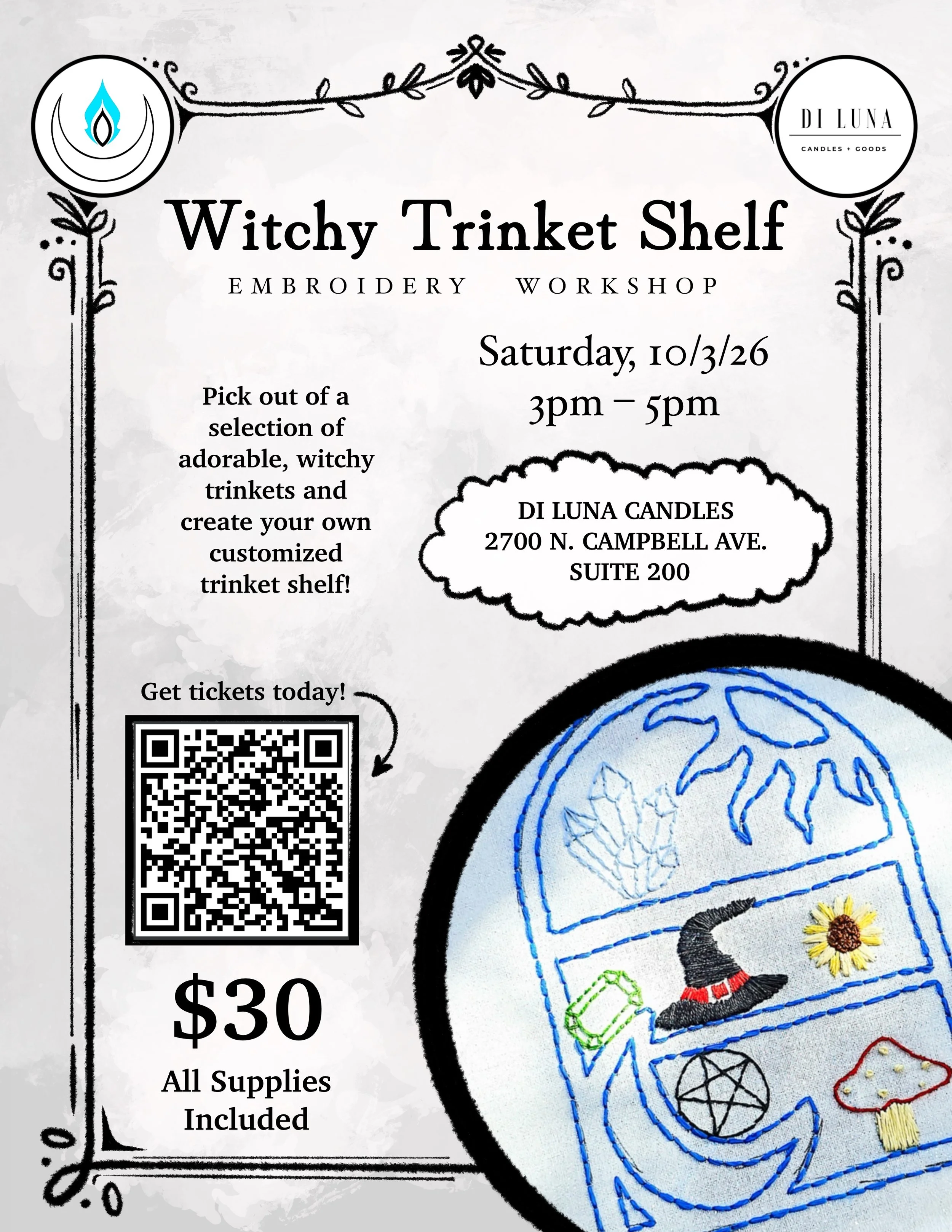 Witchy Trinket Shelf Workshop Di Luna 10/3 from 3-5