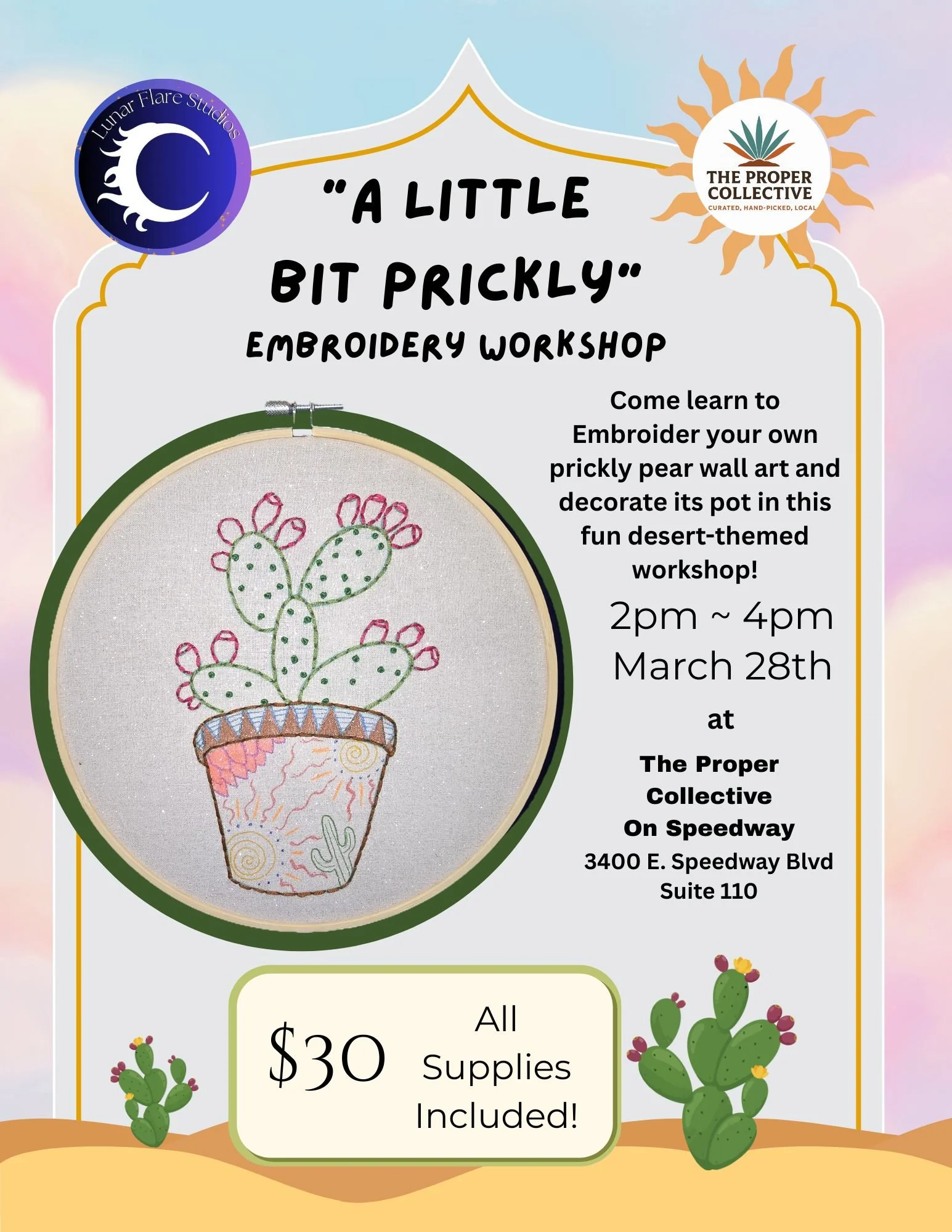 "A Little Bit Prickly" Embroidery Workshop