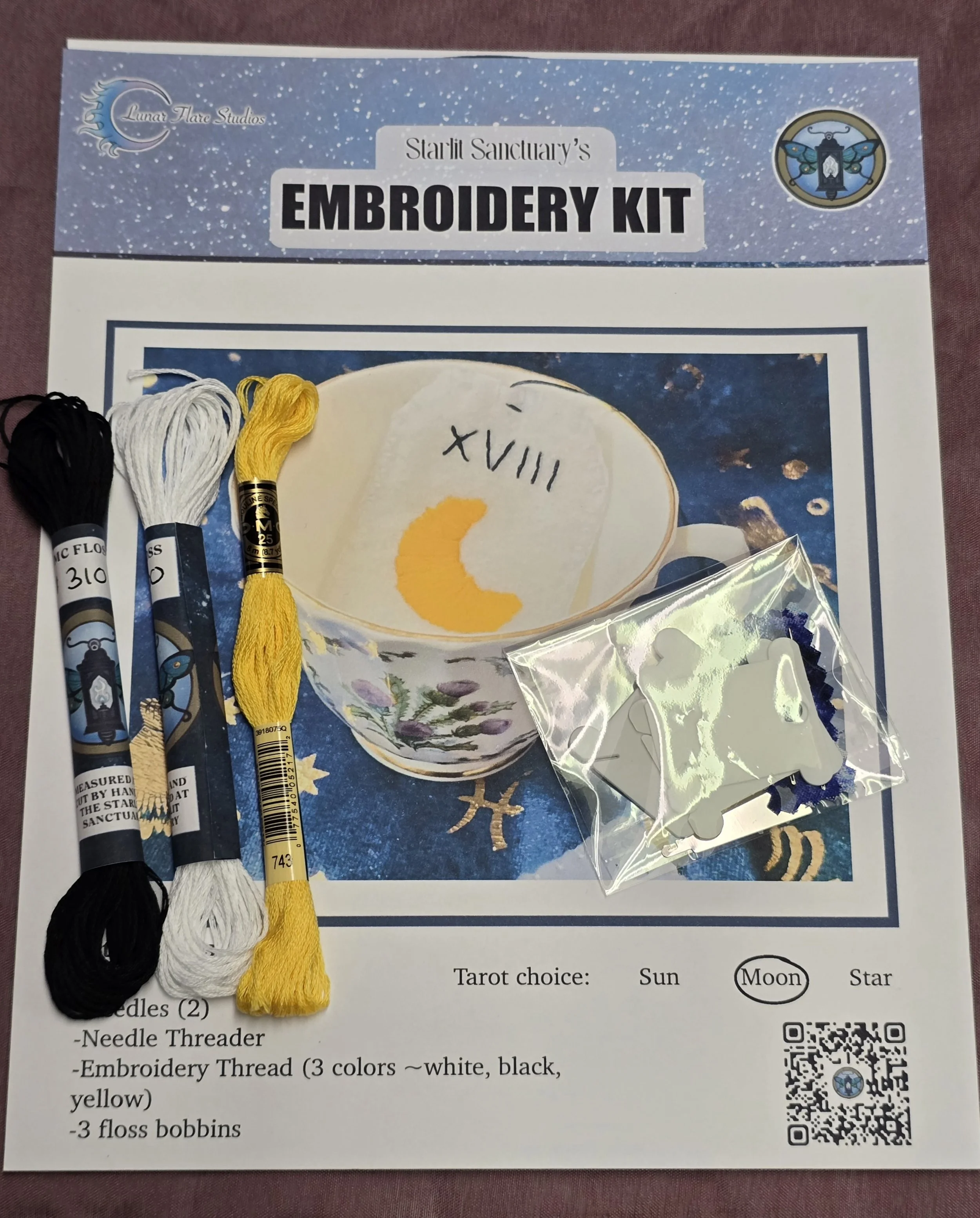 Tarot Tea Bag Bookmark Embroidery Kit