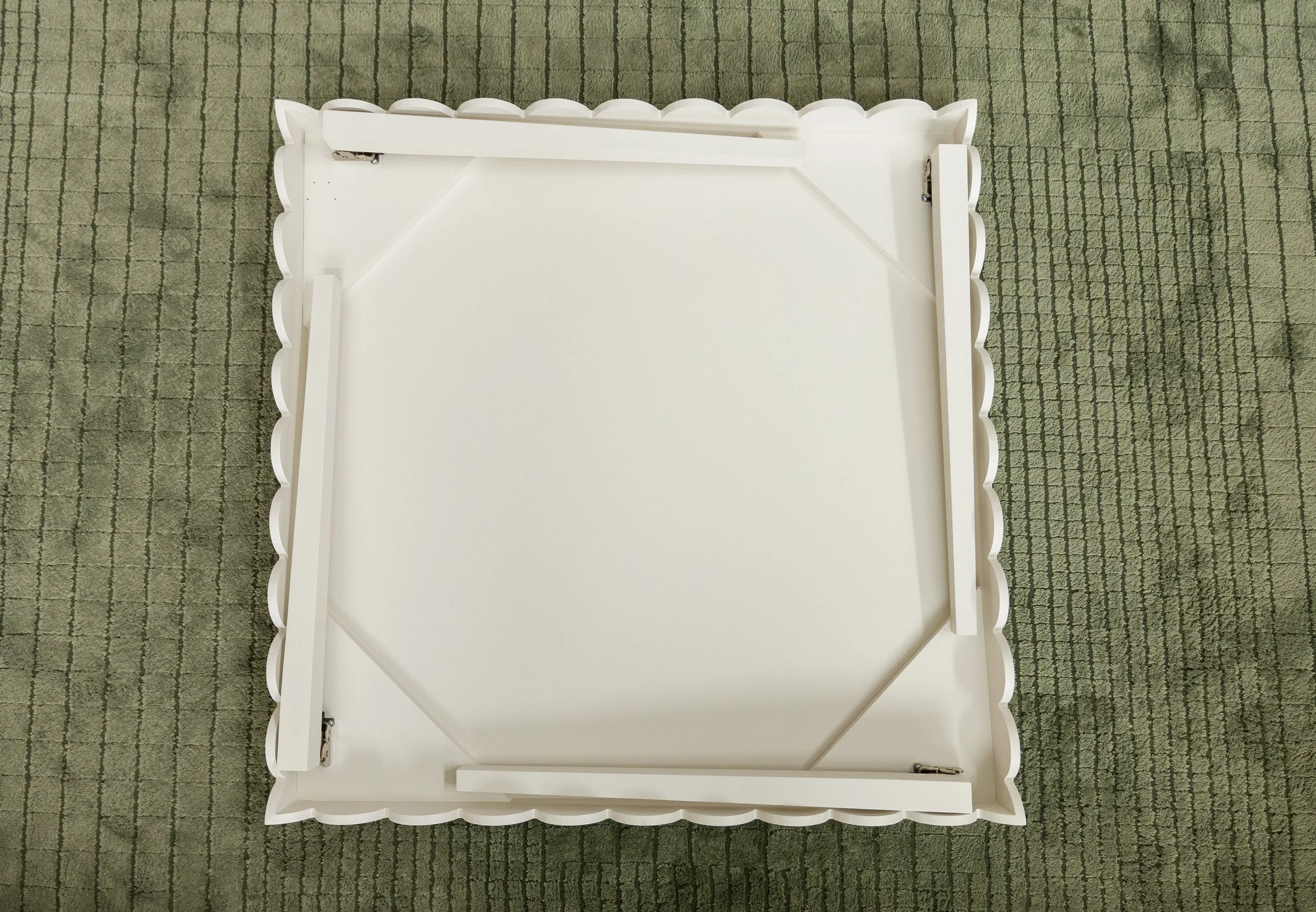 custom scallop mahjong table with folding legs